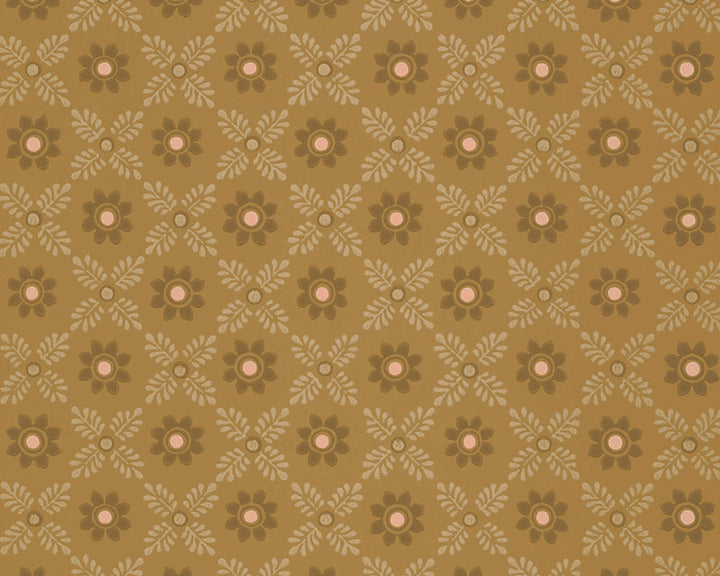 Little Greene Ditsy Block Wallpaper in Bambolone