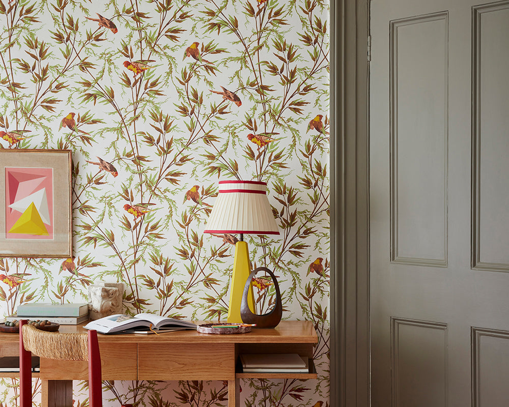 Little Greene Great Ormond Street Wallpaper in Galette in an office space
