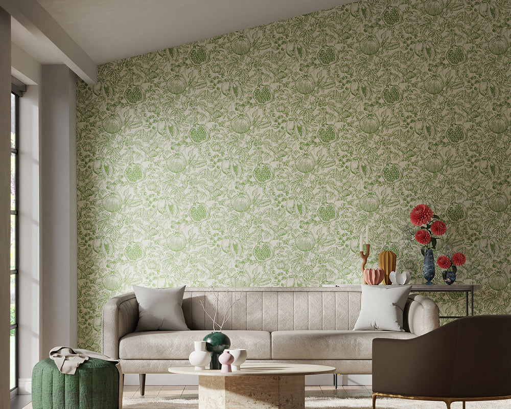 Harlequin Melograno Wallpaper in a living room