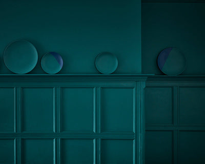 Little Greene Mid Azure Green 96 Paint on panelling in a traditional home