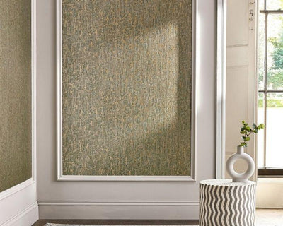 Zoffany Moresque Glaze Wallpaper Huntsman Green on Wall