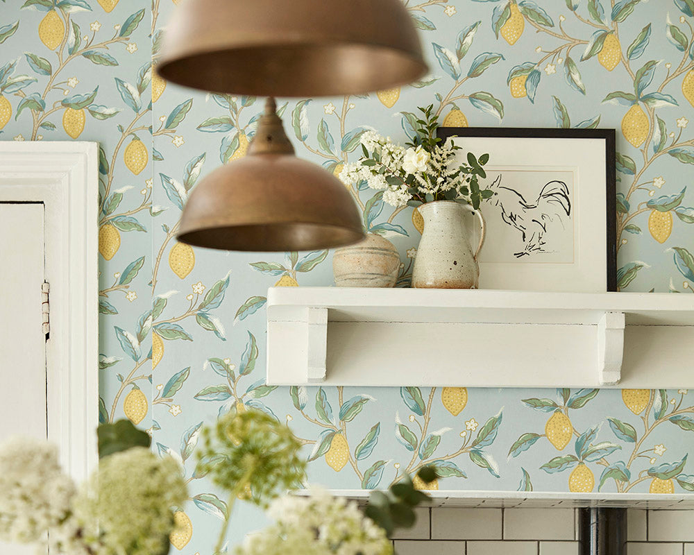 Morris & Co Lemon Tree Wallpaper in Kitchen