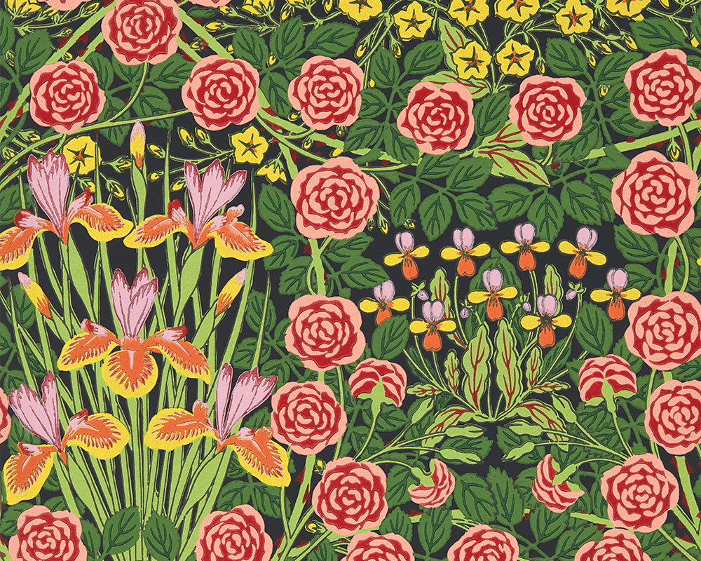 Morris & Co Campanula Wallpaper in Sunburst/Ebony