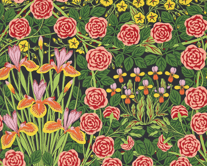 Morris & Co Campanula Wallpaper in Sunburst/Ebony