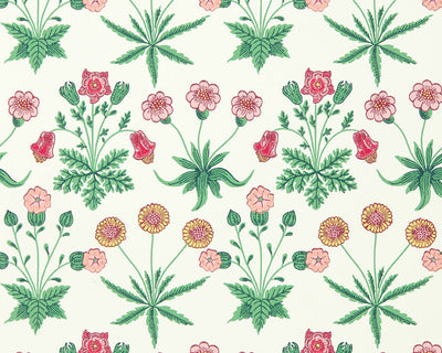 Morris & Co Daisy Wallpaper in Strawberry Fields