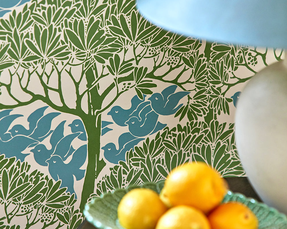 Morris & Co The Savaric Wallpaper in Garden Green detail