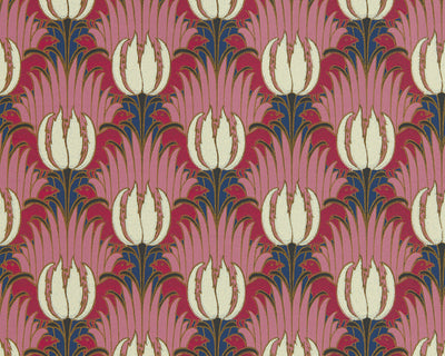 Morris & Co Tulip & Bird Wallpaper in Amaranth & Blush