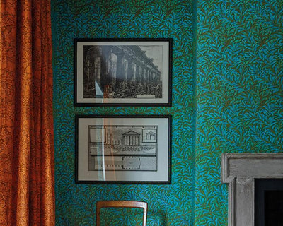 Morris & Co Willow Bough Olive/Turquoise 216952 Wallpaper