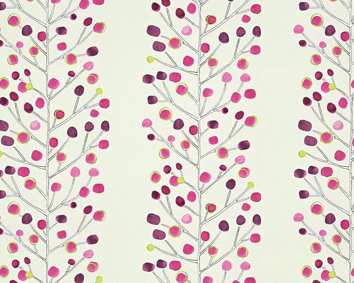 Scion Berry Tree Mink Plum Berry/Lime 112265 Wallpaper