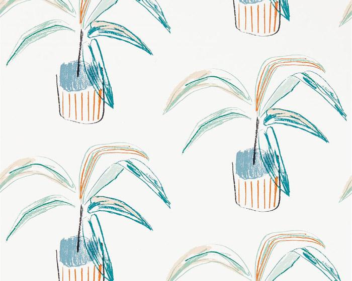 Scion Crassula Tangerine/Mint 111990 Wallpaper