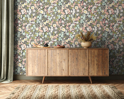 OHPOPSI Flora Wallpaper in a living room
