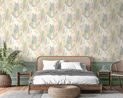 OHPOPSI Glasshouse Wallpaper in a bedroom with panelling