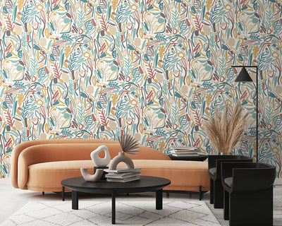 OHPOPSI Verdure Wallpaper in a living room