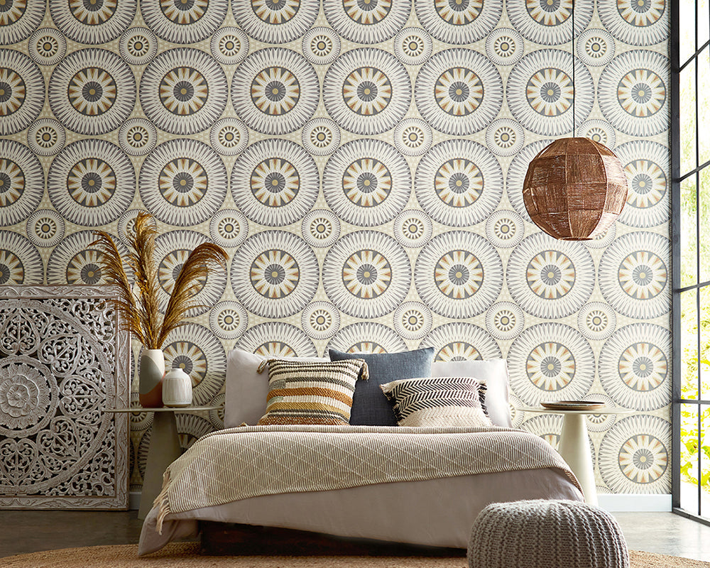 OHPOPSI Large Ellipse Wallpaper in a bedroom