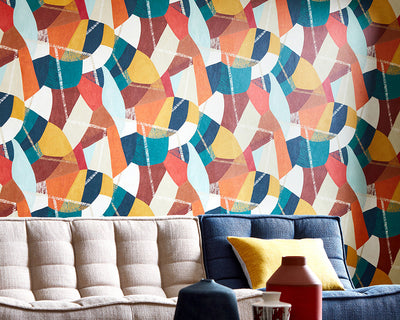 OHPOPSI Abstract Geo Wallpaper as a feature wall
