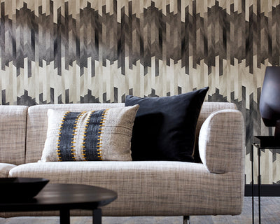 OHPOPSI Strata Wallpaper in a living room