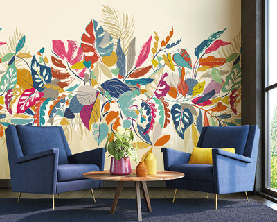 OHPOPSI Abstract Tropic Wallpaper in a dining room