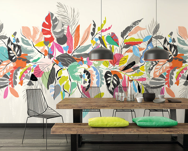 OHPOPSI Abstract Tropic Wallpaper as a feature wall