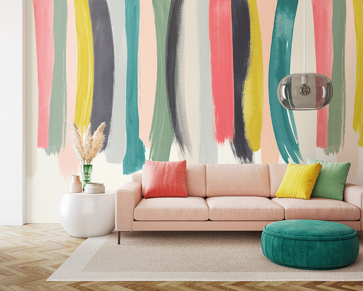 OHPOPSI Blurred Lines Wallpaper as a feature wall