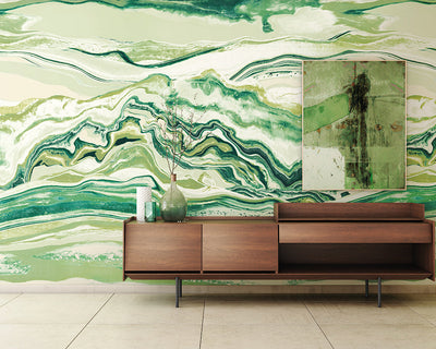 OHPOPSI Metamorph Wallpaper in a living room
