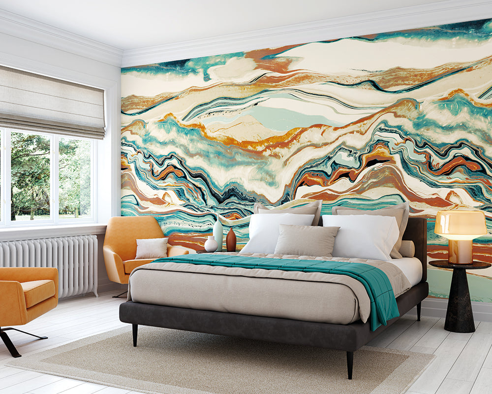 OHPOPSI Metamorph Wallpaper on bedroom walls