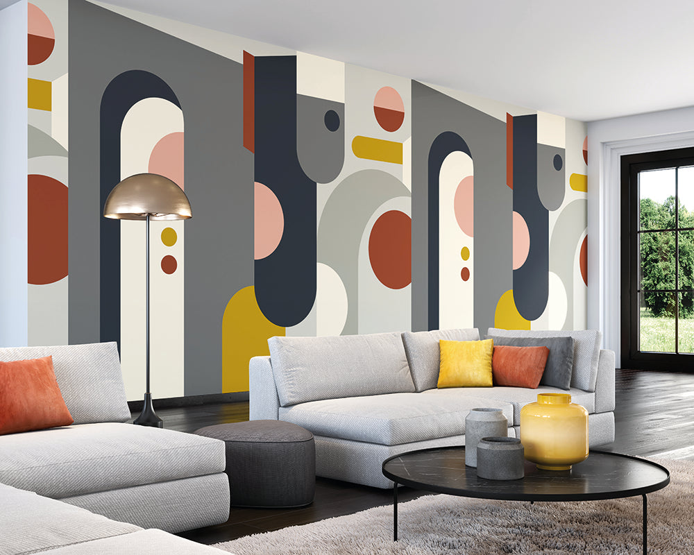 OHPOPSI Monster Arch Wallpaper in a living room