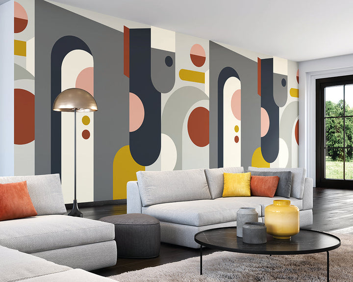 OHPOPSI Monster Arch Wallpaper in a living room