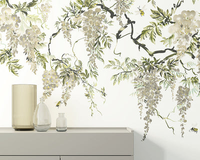 OHPOPSI Trailing Wisteria Wallpaper as a feature wall