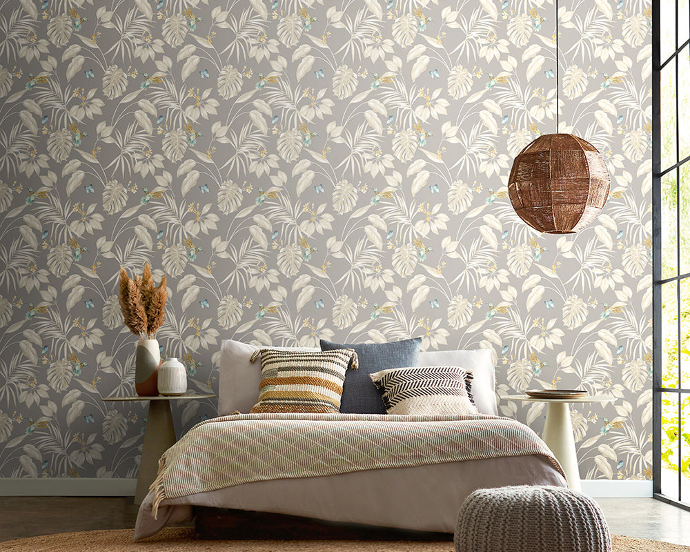 OHPOPSI Hummingbird Wallpaper in a bedroom