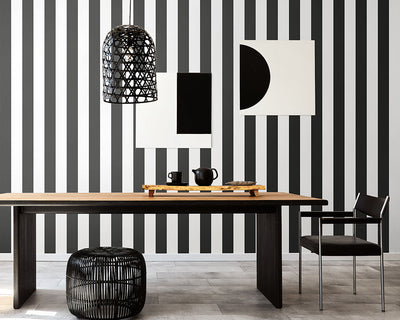 OHPOPSI Bloc Stripe Wallpaper as a feature wall in a dining room