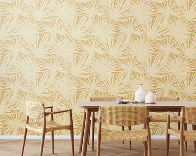 OHPOPSI Palm Silhouette Wallpaper as a feature wall in a dining room