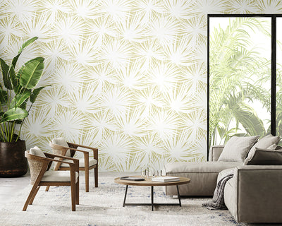 OHPOPSI Palm Silhouette Wallpaper in a living room
