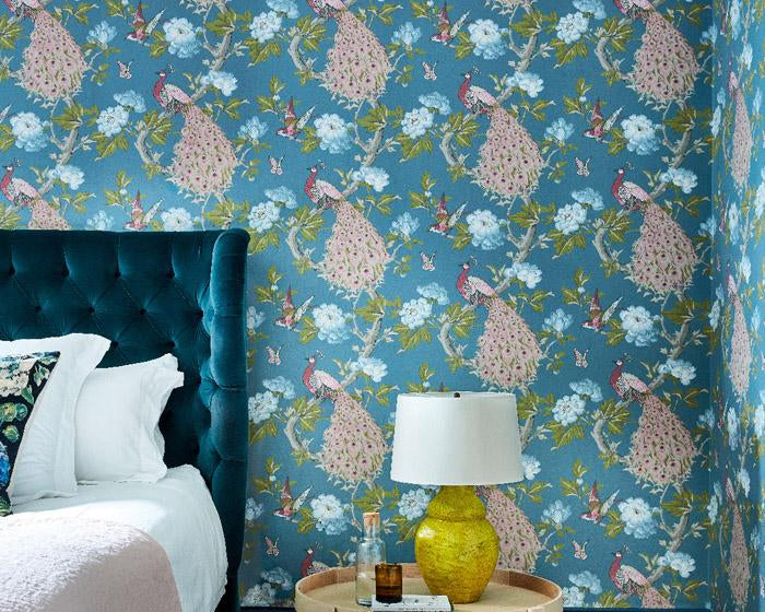 Little Greene Pavona Skye 0293ASISLAN Wallpaper