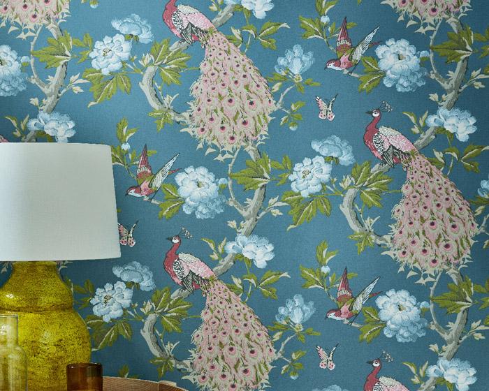 Little Greene Pavona Sylvie 0293ASISLAN Wallpaper