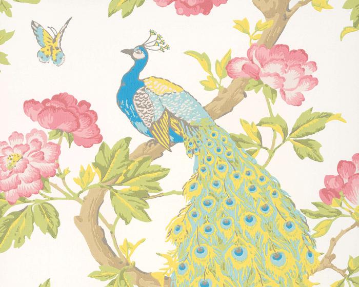 Little Greene Pavona Blanche 0293ASISLAN Wallpaper