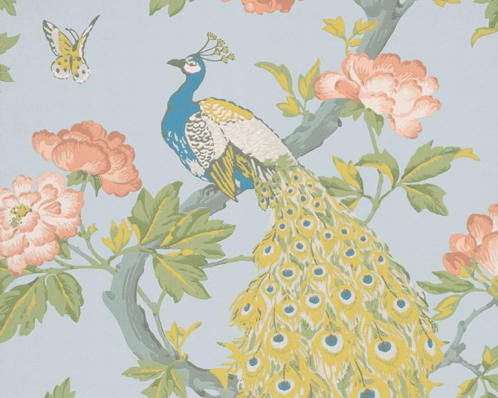 Little Greene Pavona Skye 0293ASISLAN Wallpaper