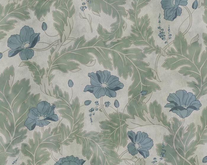 Sandberg Poppy Garden Green 660-38 Wallpaper