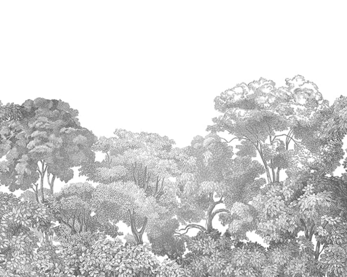 Rebel Walls Bellewood Mural - Grey Toile Wallpaper per m2