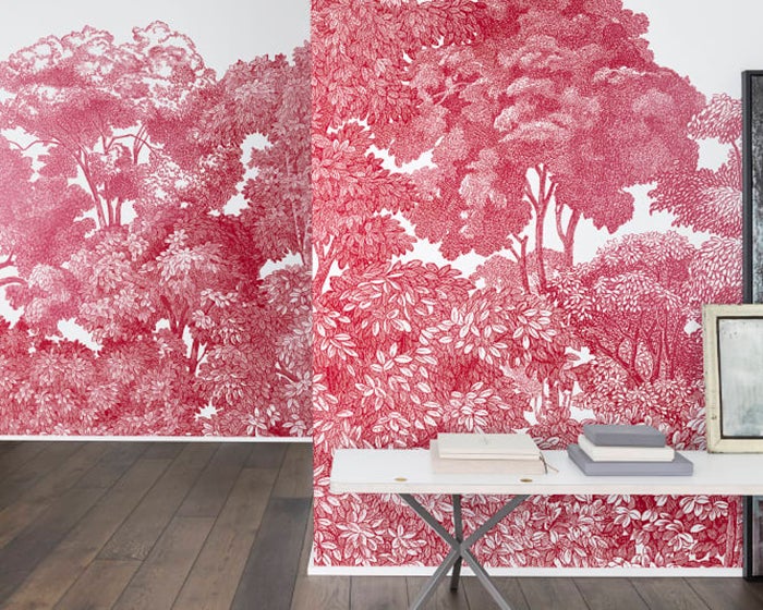Rebel Walls Bellewood Mural - Crimson Toile Wallpaper on Wall