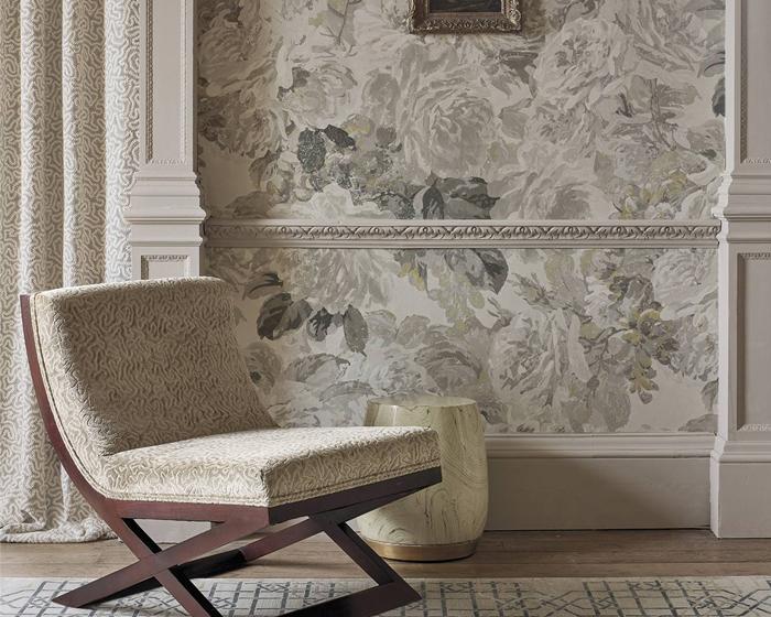 Zoffany Rose Absolute Linen/Gold  312853 Wallpaper