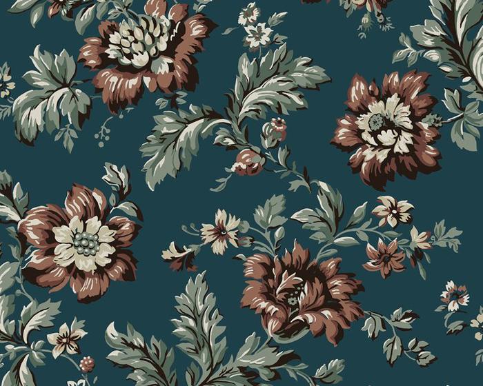 Sandberg Rosenholm Midnight Blue 407-86 Wallpaper