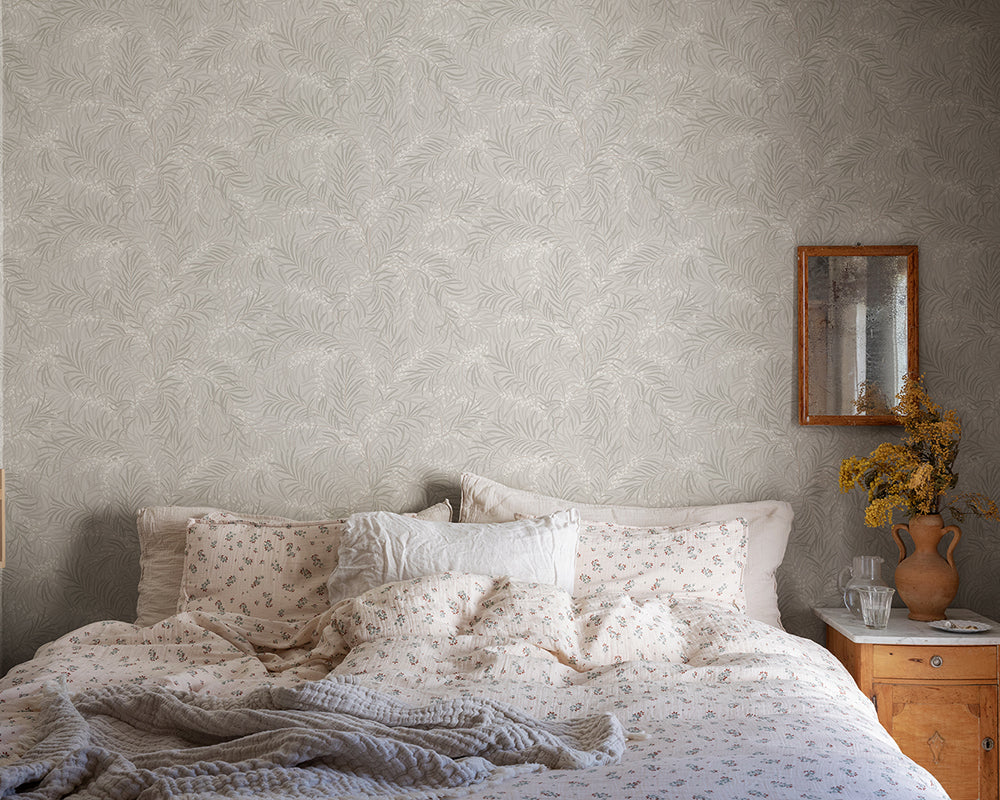 Sandberg Idun Wallpaper on a bedroom wall