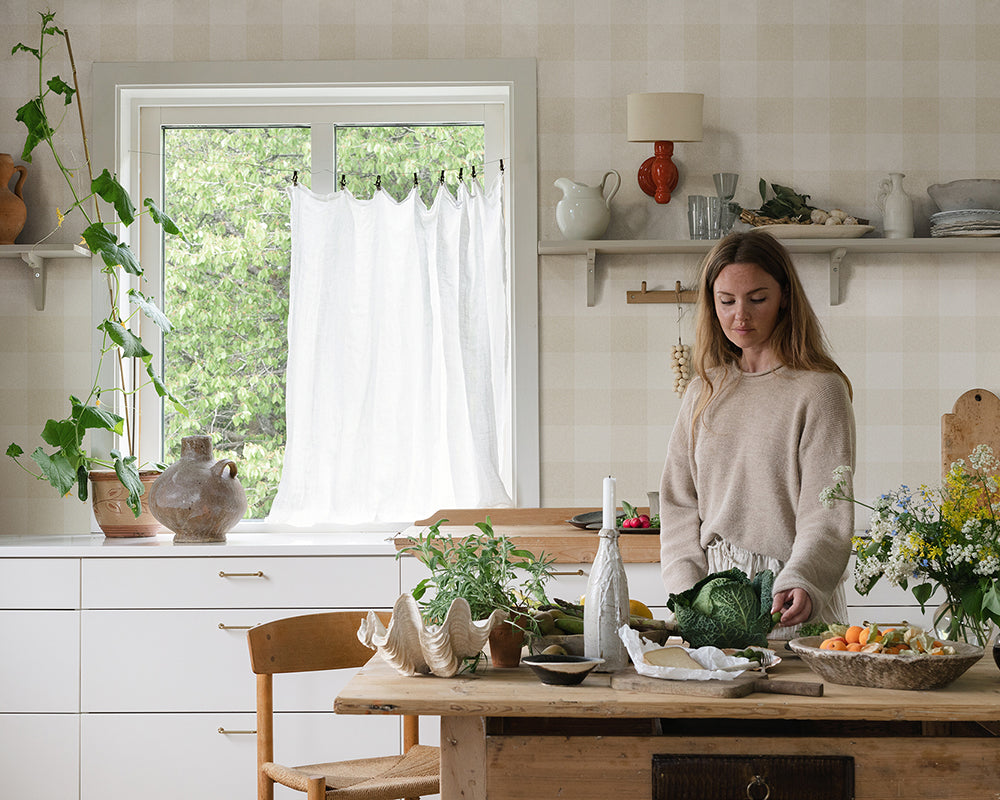 Sandberg Lykke Wallpaper in a kitchen