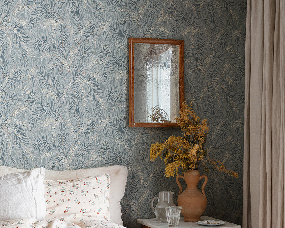 Sandberg Idun Wallpaper in a bedroom