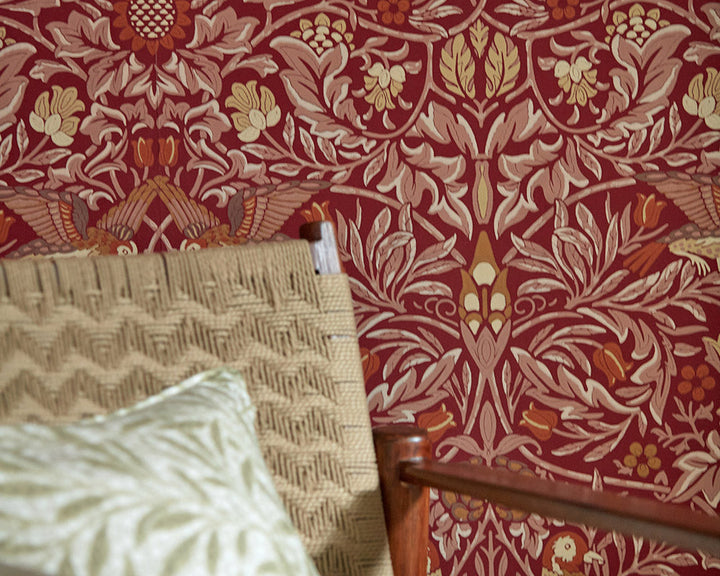Morris & Co Bird Wallpaper used in a living space