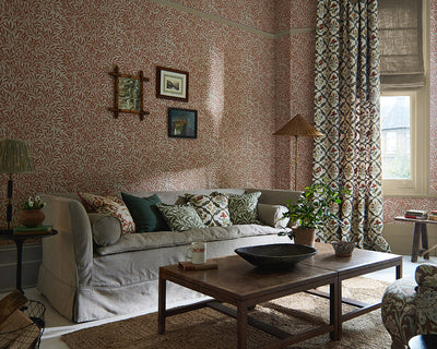 Morris & Co Emery's Willow Wallpaper in a living room
