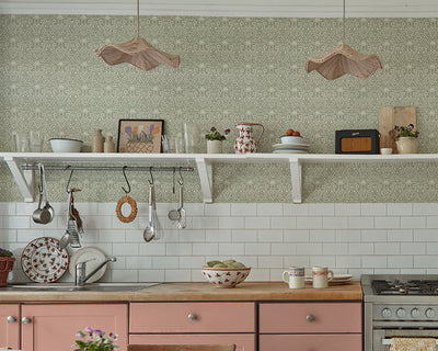 Morris & Co Borage Wallpaper in a kitchen