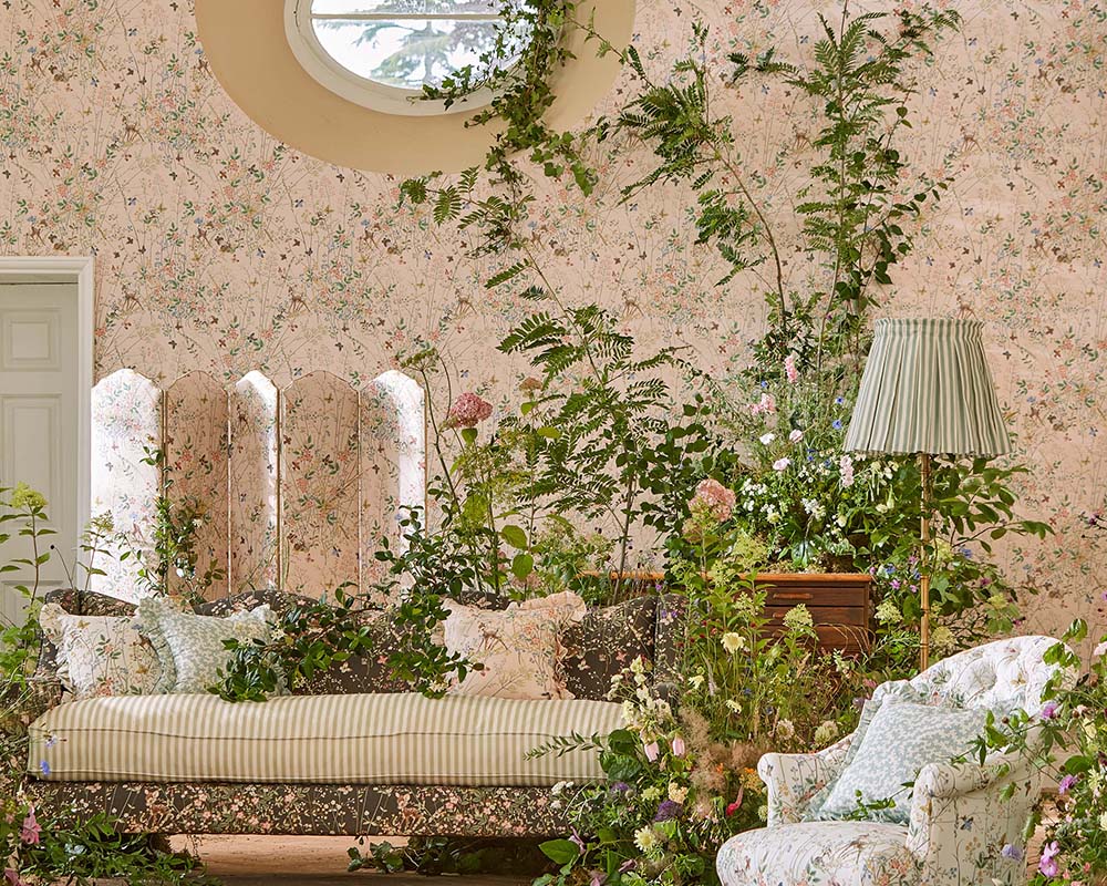 Sanderson Bambi Wallpaper on a wall in a living space