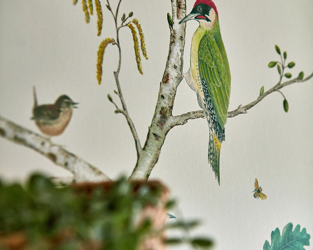 Sanderson Woodland Chorus Wallpaper in detail