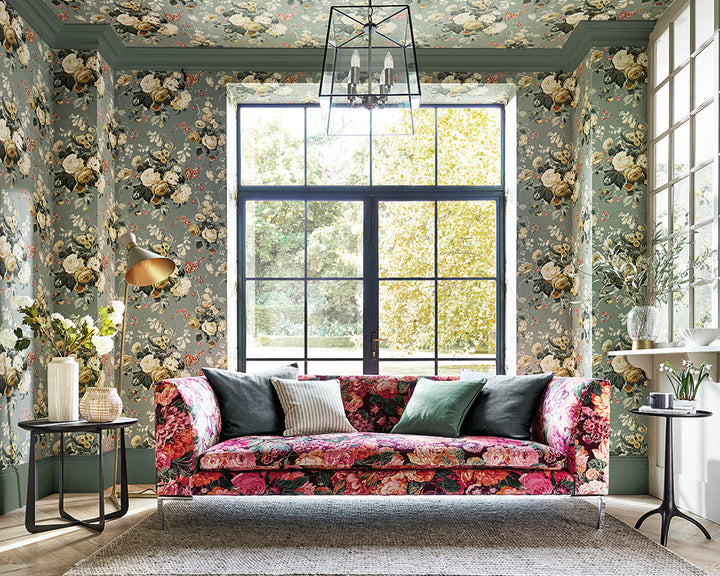 Sanderson Stapleton Park Wallpaper in Living Room